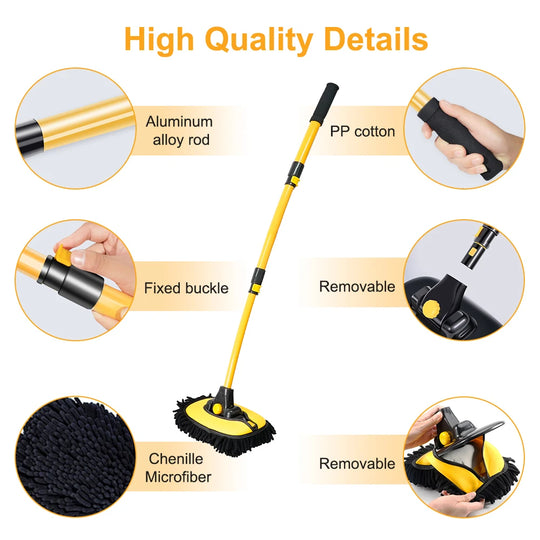 Car Wash Brush Telescopic Long Handle