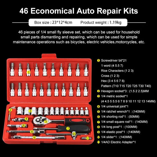 Socket Set Car Repair 46pcs